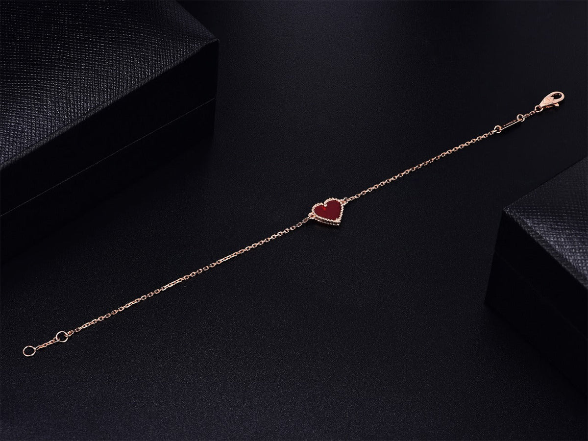 [Solara Jewelry ]HERZ-KARNEOL-ROSÉGOLD-ARMBAND