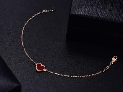 [Solara Jewelry ]HERZ-KARNEOL-ROSÉGOLD-ARMBAND