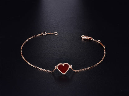 [Solara Jewelry ]HERZ-KARNEOL-ROSÉGOLD-ARMBAND