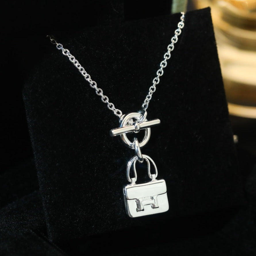 [Solara Jewelry ]POP H ANHÄNGER SILBERNE HALSKETTE