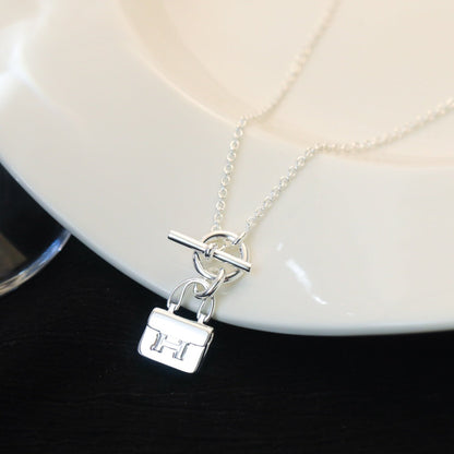 [Solara Jewelry ]POP H ANHÄNGER SILBERNE HALSKETTE