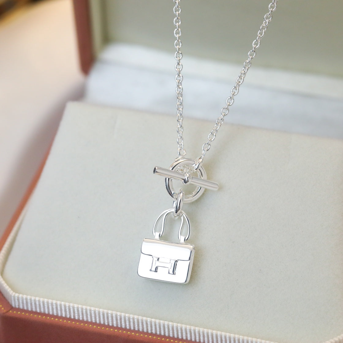 [Solara Jewelry ]POP H PEDANT SILVER NECKLACE