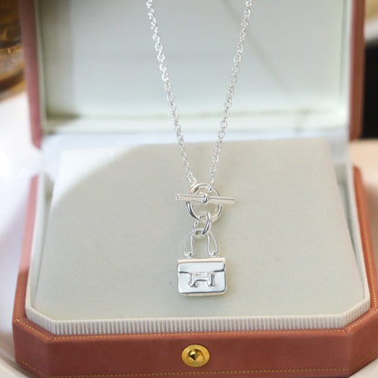 [Solara Jewelry ]POP H ANHÄNGER SILBERNE HALSKETTE