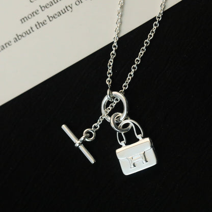 [Solara Jewelry ]POP H ANHÄNGER SILBERNE HALSKETTE