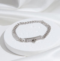 [Solara Jewelry ]KELLY CHAIN SILVER DIAMOND BRACELET