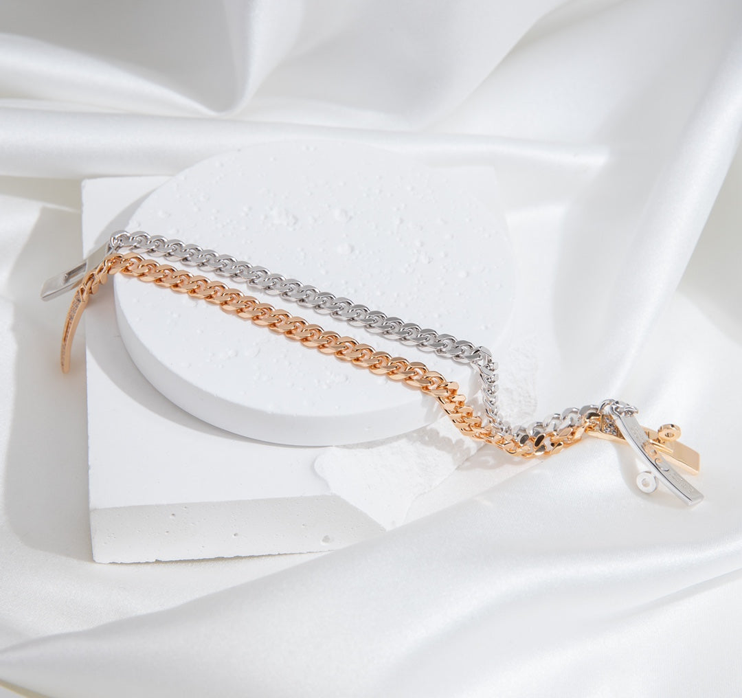 [Solara Jewelry ]KELLY CHAIN SILVER DIAMOND BRACELET