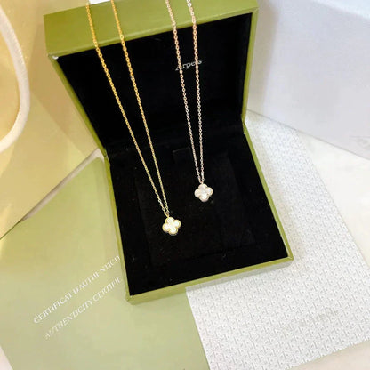 [Solara Jewelry ]クローバー ミニ 9.5mm ホワイトマザーオブパール ネックレス