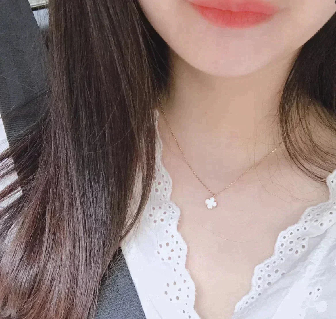 [Solara Jewelry ]クローバー ミニ 9.5mm ホワイトマザーオブパール ネックレス