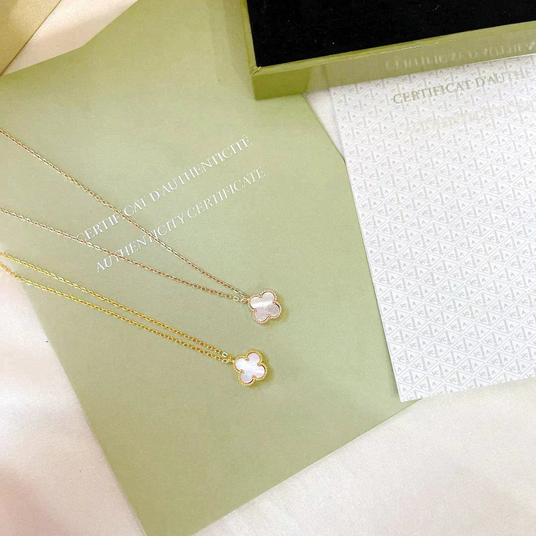 [Solara Jewelry ]クローバー ミニ 9.5mm ホワイトマザーオブパール ネックレス