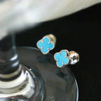 [Solara Jewelry ]クローバーミニターコイズシルバースタッドピアス