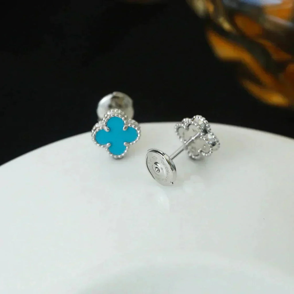 [Solara Jewelry ]クローバーミニターコイズシルバースタッドピアス