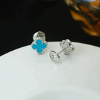 [Solara Jewelry ]クローバーミニターコイズシルバースタッドピアス