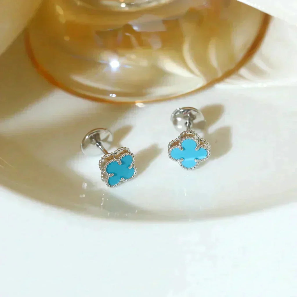 [Solara Jewelry ]クローバーミニターコイズシルバースタッドピアス