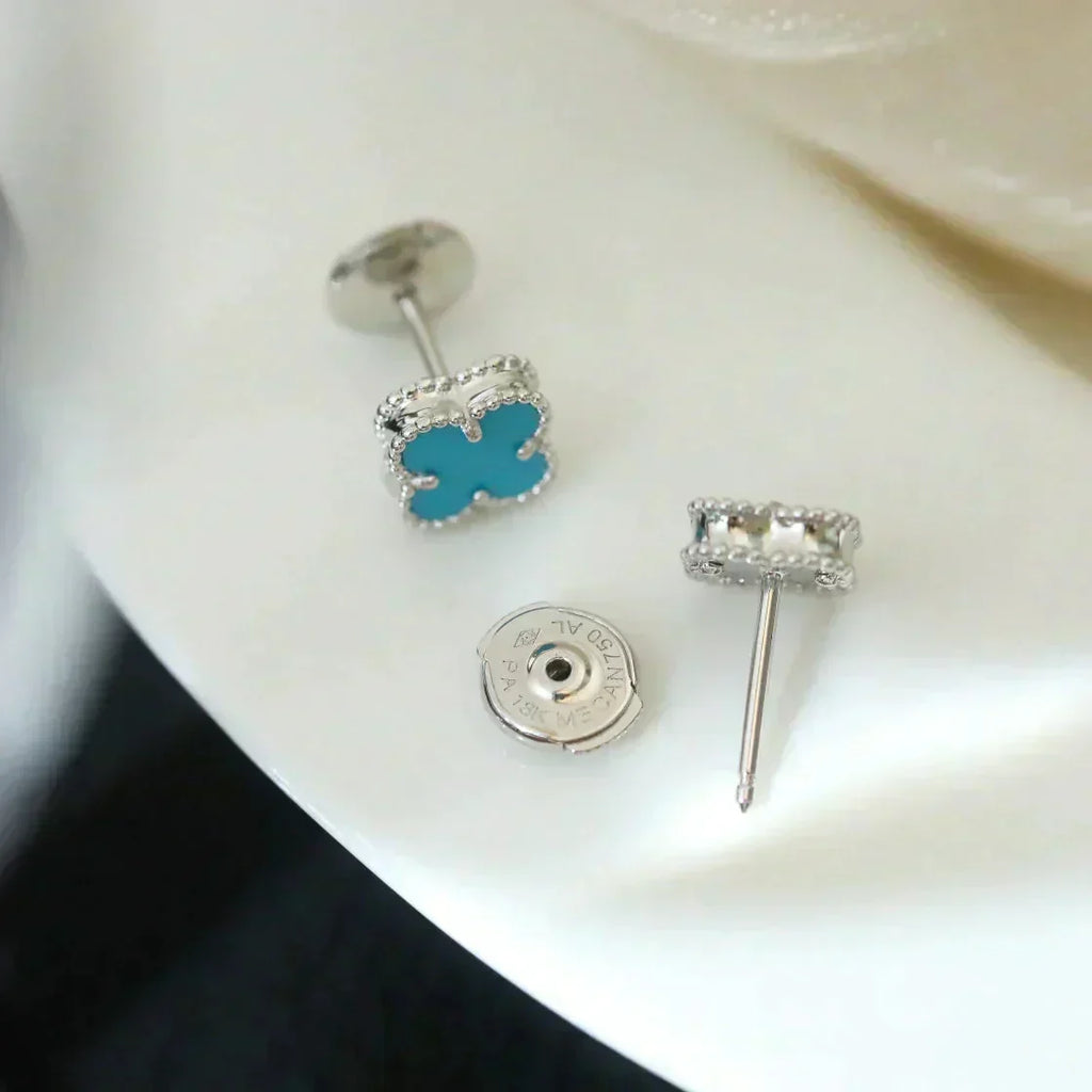 [Solara Jewelry ]クローバーミニターコイズシルバースタッドピアス