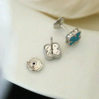 [Solara Jewelry ]クローバーミニターコイズシルバースタッドピアス