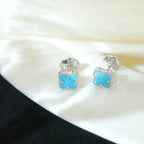 [Solara Jewelry ]クローバーミニターコイズシルバースタッドピアス