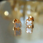 [Solara Jewelry ]CLOVER MINI 9.5MM WHITE MOP EARRINGS