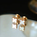 [Solara Jewelry ]CLOVER MINI 9.5MM WHITE MOP EARRINGS