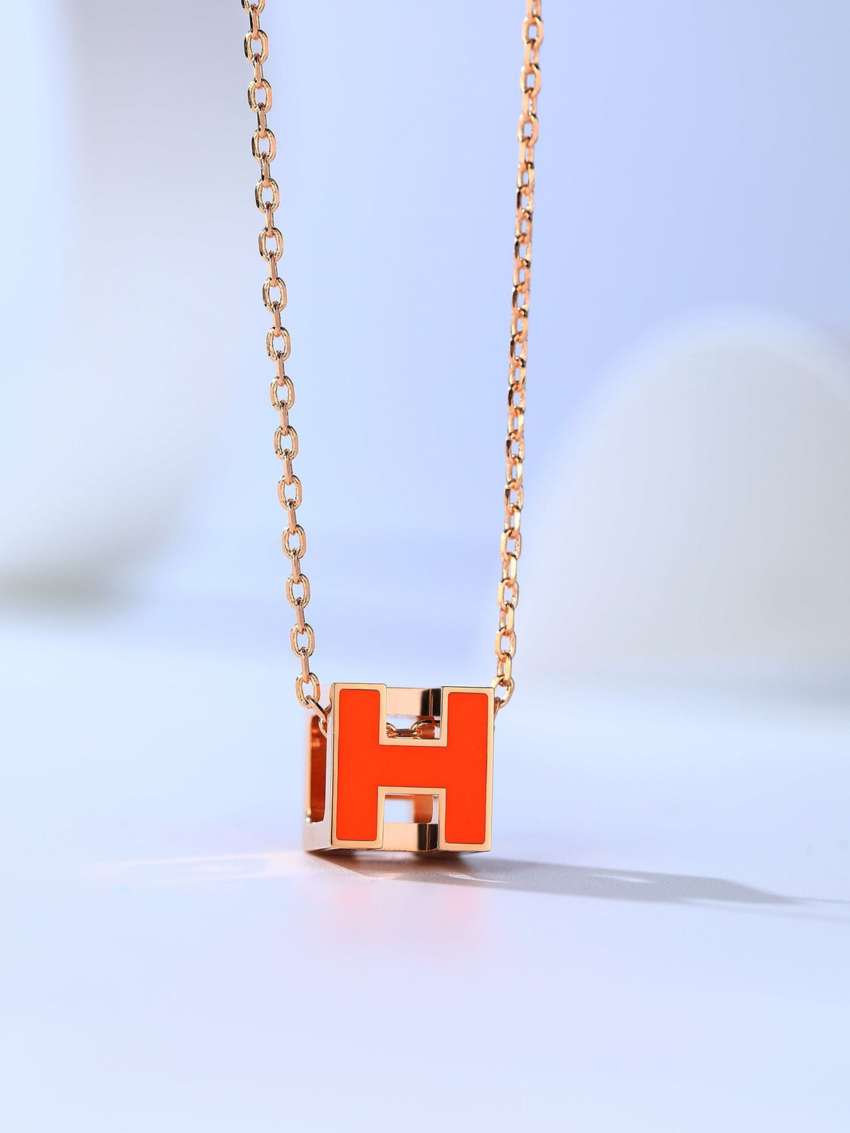 [Solara Jewelry ]H CAGE PINK GOLD NECKLACE