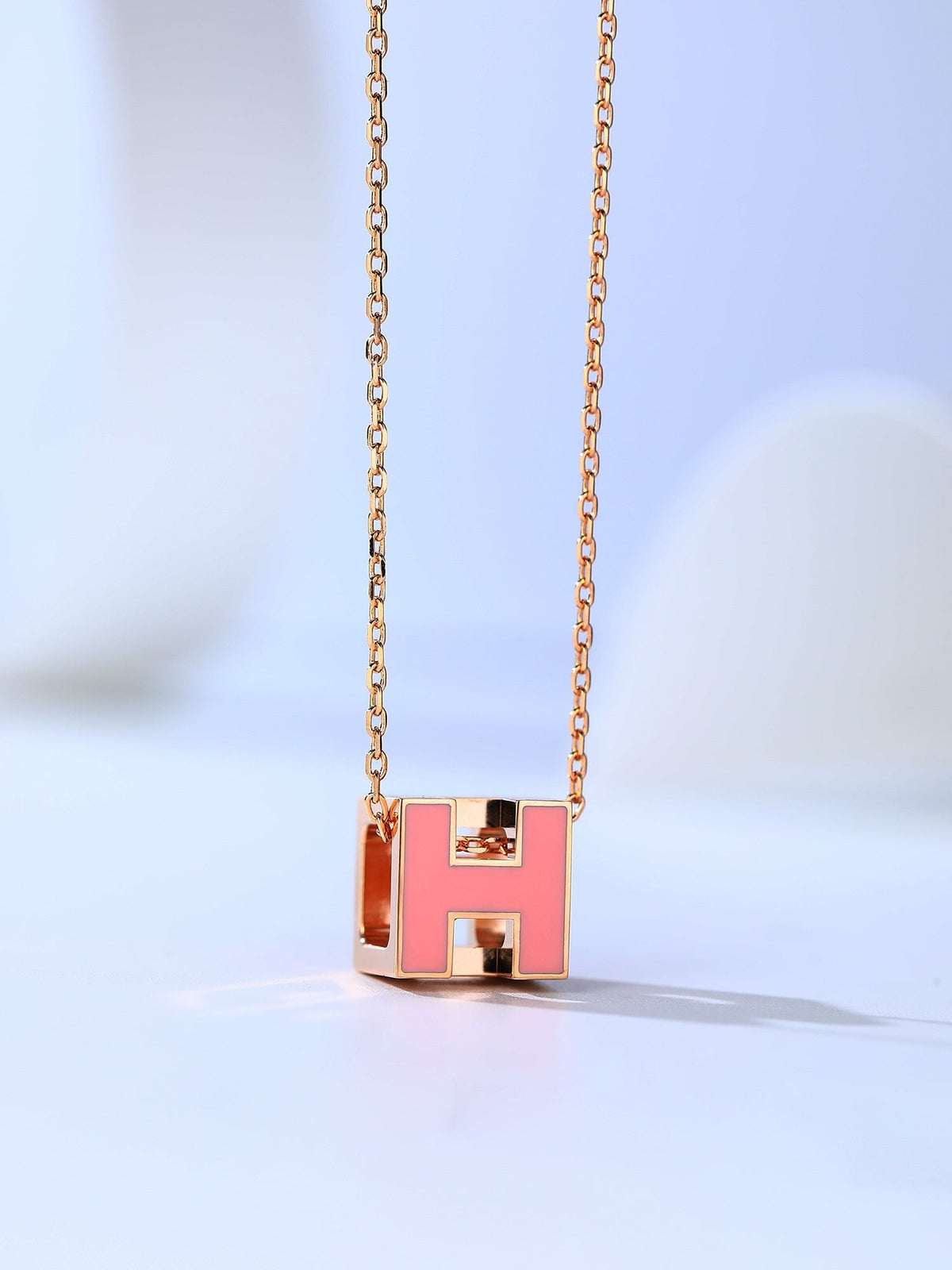 [Solara Jewelry ]H CAGE PINK GOLD NECKLACE