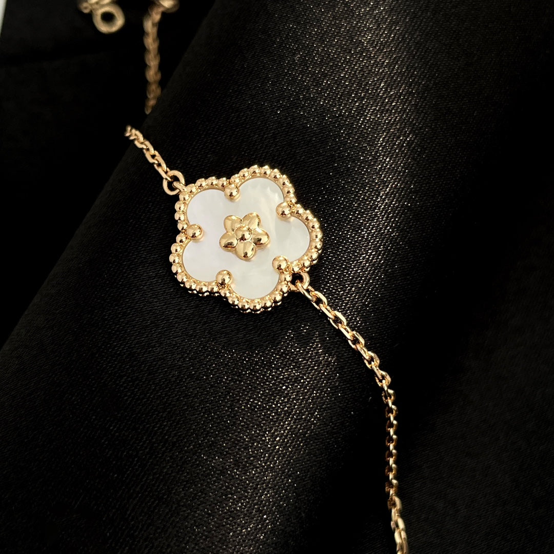 [Solara Jewelry ]LUCKY SPRING ROSÉGOLD-PERLMUTT-ARMBAND