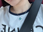 [Solara Jewelry ]クローバー 1 ダイヤモンド ライトブルー シルバー ネックレス