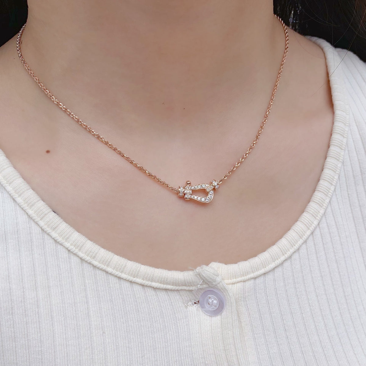 [Solara Jewelry ]FORCE 10 PINK GOLD DIAMOND NECKLACE