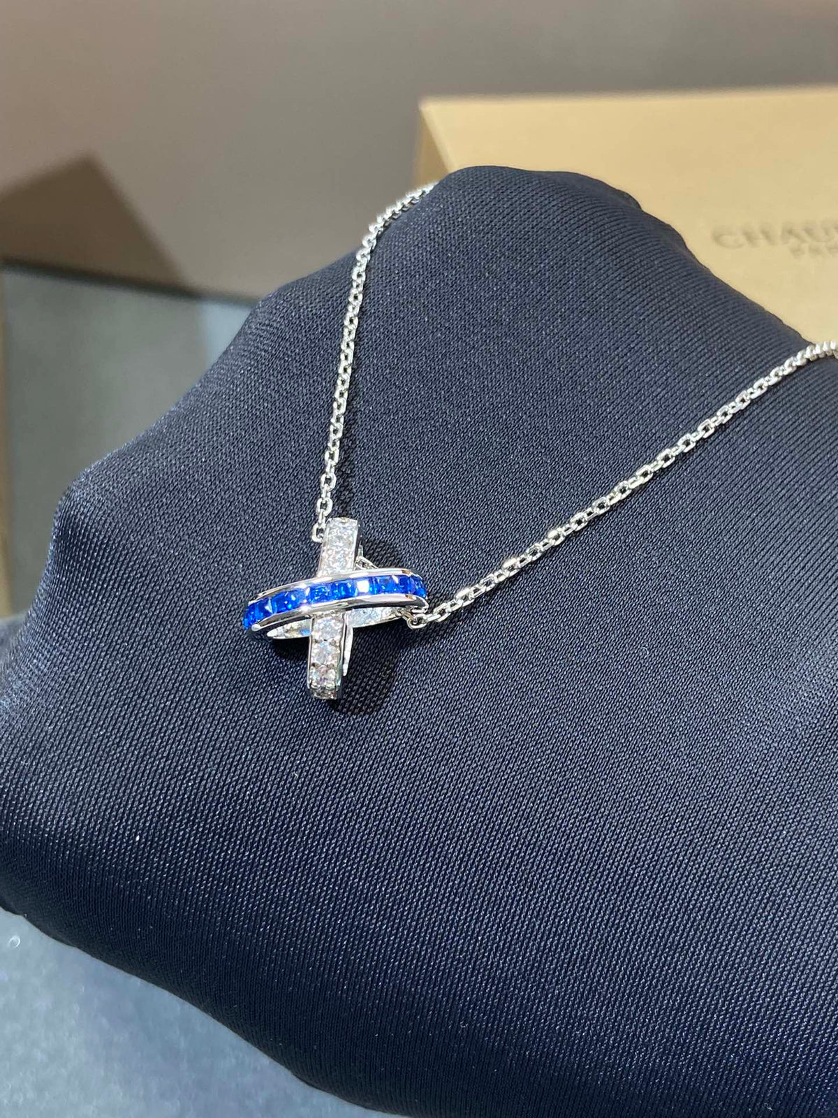 [Solara Jewelry ]LIENS DIAMOND SILVER NECKLACE