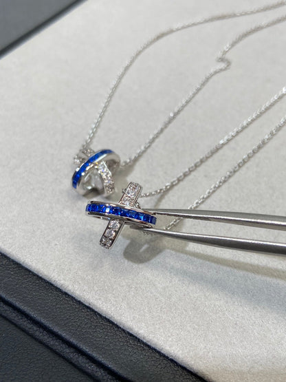[Solara Jewelry ]LIENS DIAMOND SILVER NECKLACE