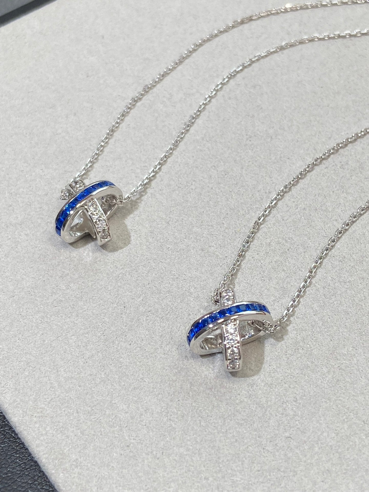 [Solara Jewelry ]LIENS DIAMOND SILVER NECKLACE