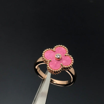 [Solara Jewelry ]クローバー ロードナイト ローズゴールドリング