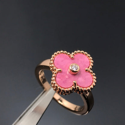 [Solara Jewelry ]クローバー ロードナイト ローズゴールドリング