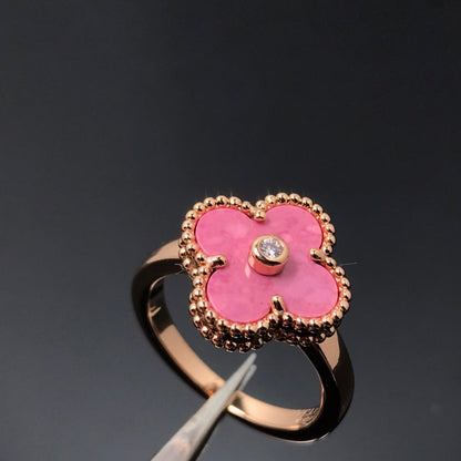 [Solara Jewelry ]クローバー ロードナイト ローズゴールドリング