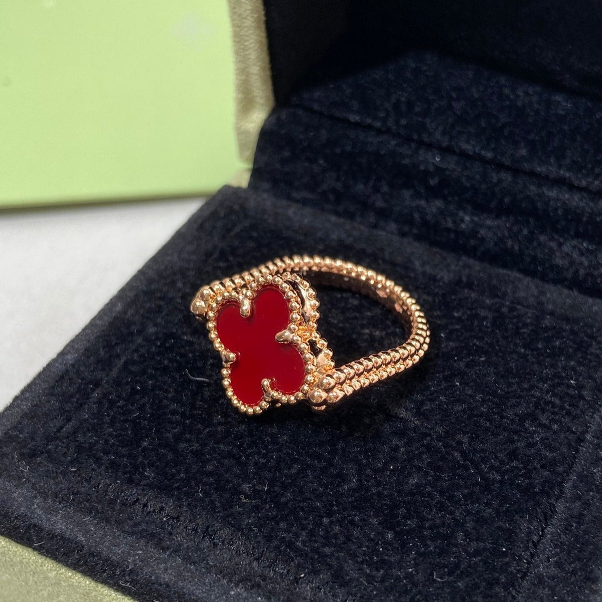 [Solara Jewelry ]CLOVER RIVERSIBLE PINK GOLD RING