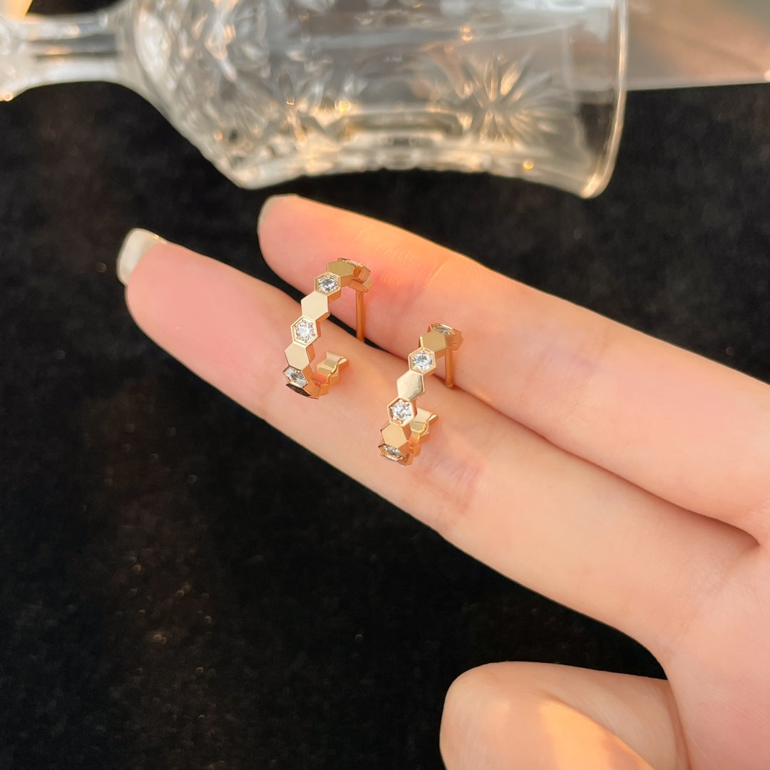 [Solara Jewelry ]BEE LOVE ダイヤモンドフープピアス