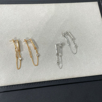 [Solara Jewelry ]CHAINE CHAOS DIAMOND DROP EARRINGS
