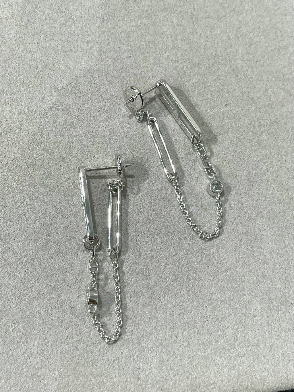 [Solara Jewelry ]CHAINE CHAOS DIAMOND DROP EARRINGS