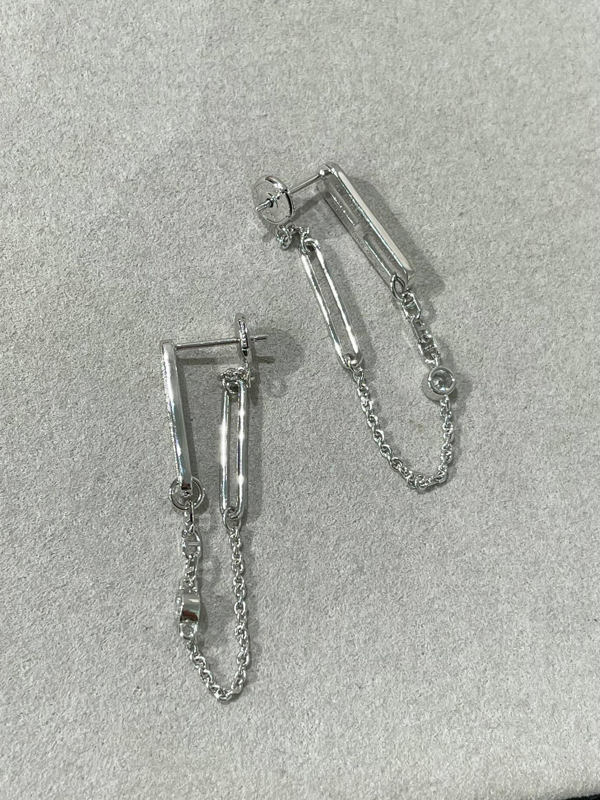 [Solara Jewelry ]CHAINE CHAOS DIAMOND DROP EARRINGS
