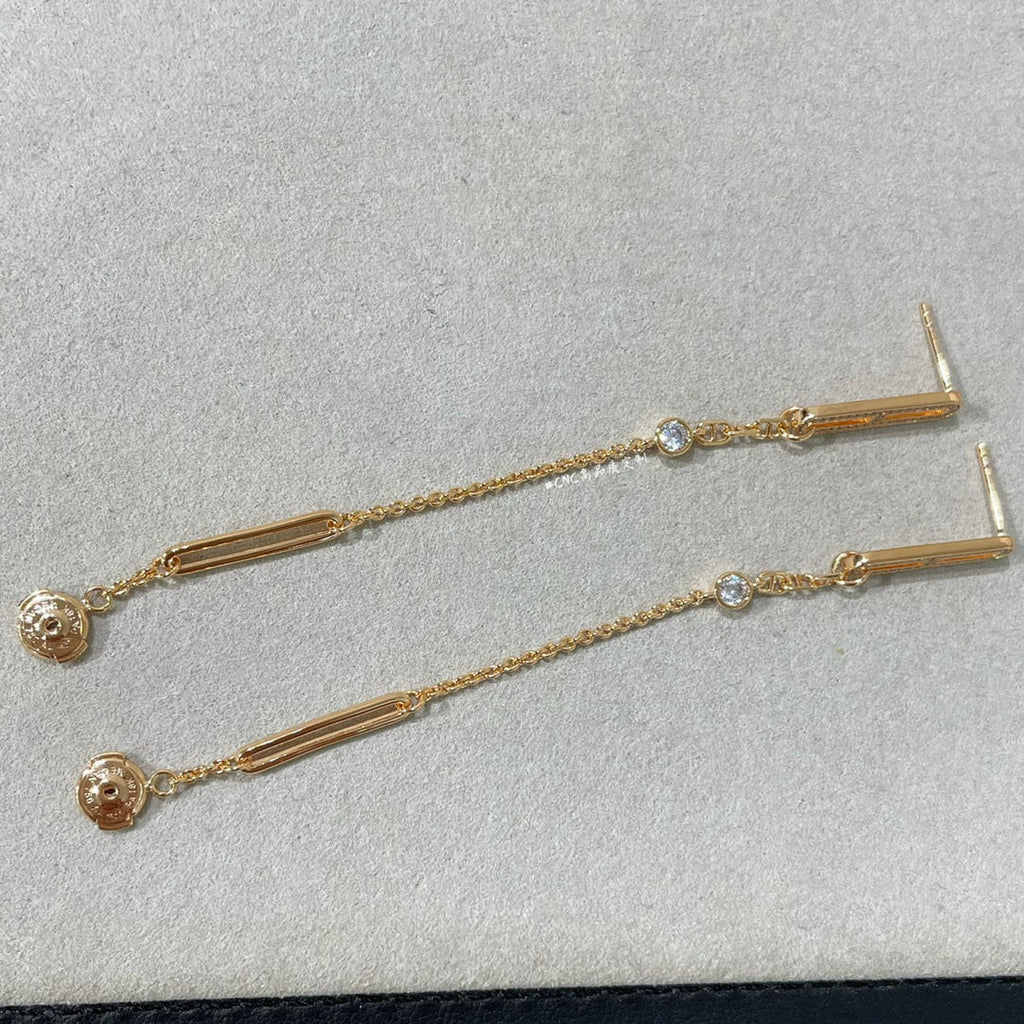 [Solara Jewelry ]CHAINE CHAOS DIAMOND DROP EARRINGS