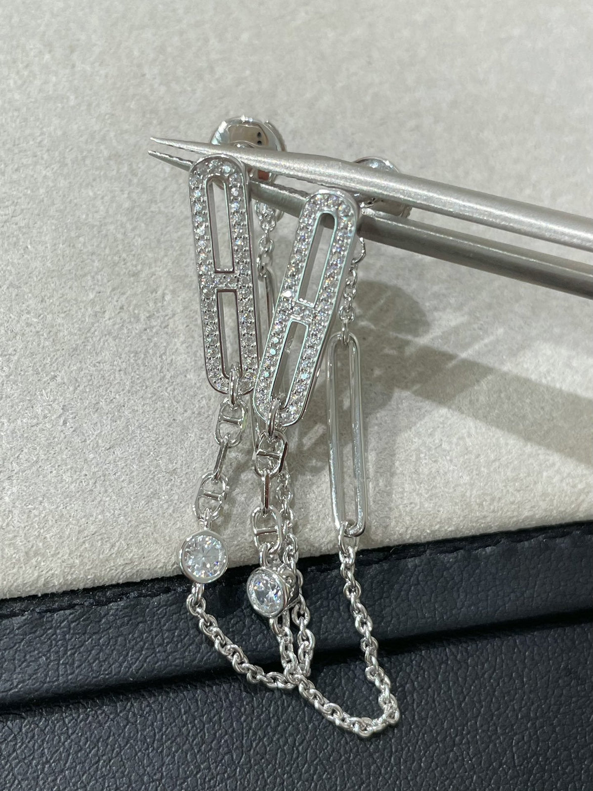[Solara Jewelry ]CHAINE CHAOS DIAMOND DROP EARRINGS