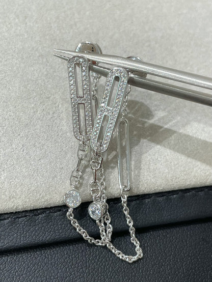 [Solara Jewelry ]CHAINE CHAOS DIAMOND DROP EARRINGS
