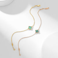 [Solara Jewelry ]CLOVER BRACELET MALACHITE 1 MOTIF