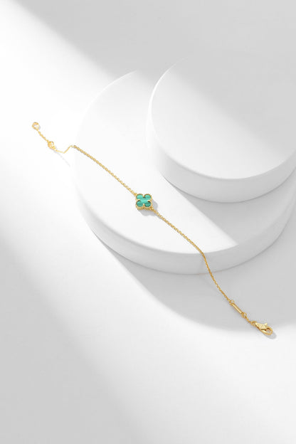 [Solara Jewelry ]KLEEBRAUM ARMBAND MALACHIT 1 MOTIV