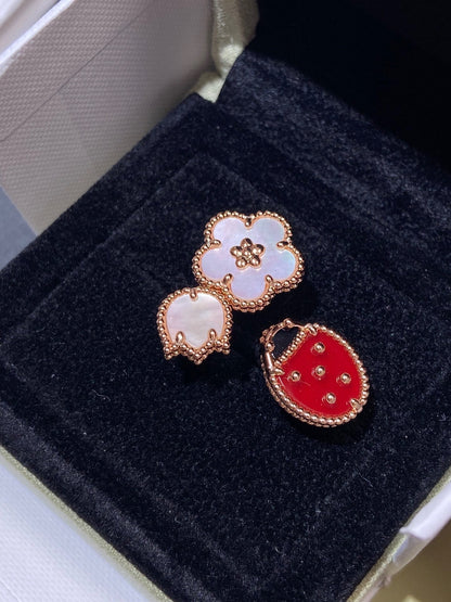 [Solara Jewelry ]ラッキー3モチーフローズゴールドリング