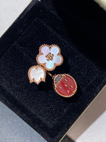 [Solara Jewelry ]ラッキー3モチーフローズゴールドリング