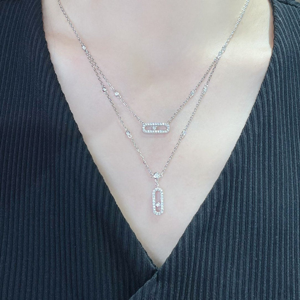 [Solara Schmuck]ZWEIREIHIGE DIAMANT-HALSKETTE