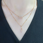 [Solara Schmuck]ZWEIREIHIGE DIAMANT-HALSKETTE