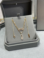 [Solara Schmuck]ZWEIREIHIGE DIAMANT-HALSKETTE