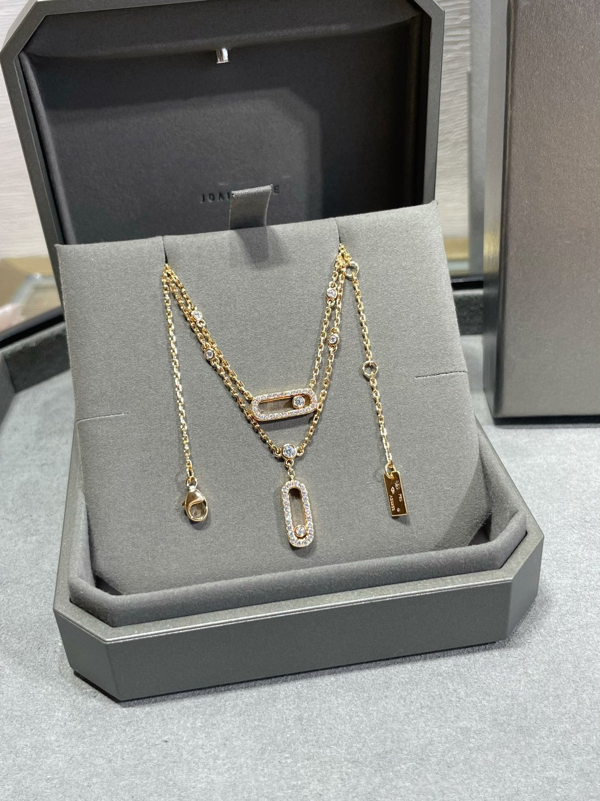 [Solara Schmuck]ZWEIREIHIGE DIAMANT-HALSKETTE