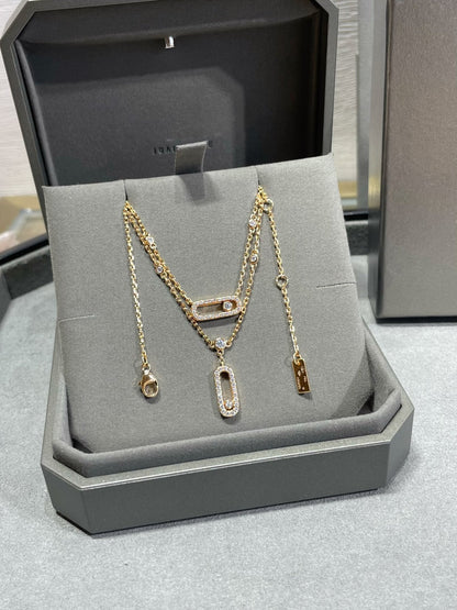 [Solara Schmuck]ZWEIREIHIGE DIAMANT-HALSKETTE